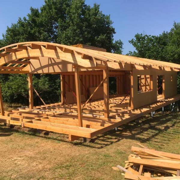 Maison en ossature bois sur pilotis fer, Figeac 2019